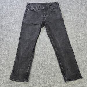 True Religion Geno Jeans Mens 31x28 Black Relaxed Slim Straight Hemmed Denim
